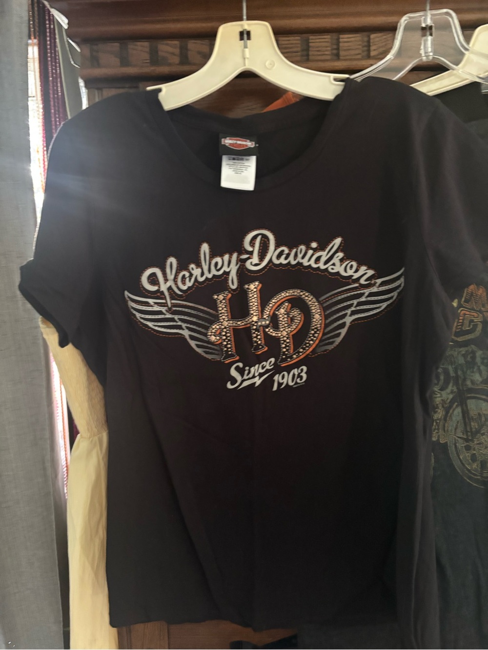 Harley-Davidson Black Short Sleeve Tee with Winged HD Logo